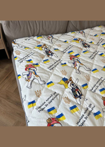 Одеяло двустороннее евро 200х210 осень/зима/весна Флис белый с серым Пес Патрон FK3 Ananasko (322859768)