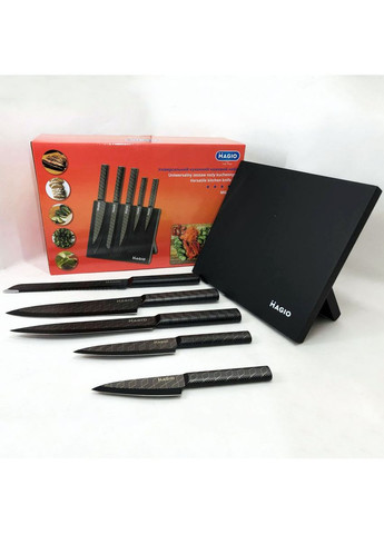 Набор кухонных ножей 6 предметов (MG-1096) Magio чёрные,