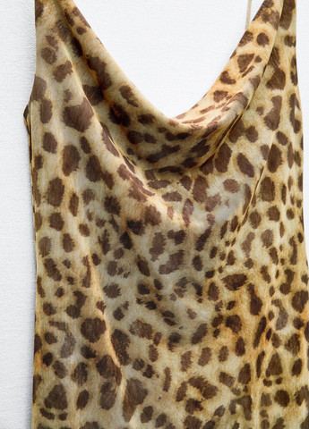 Коричневое повседневный платье Zara леопардовый