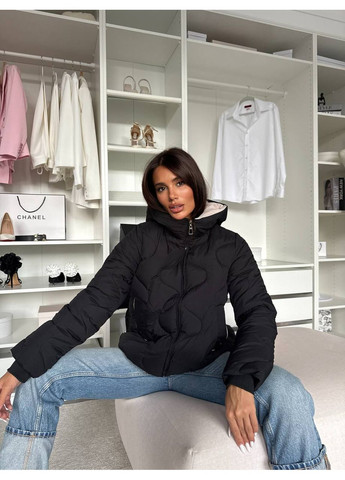 Черная демисезонная 💥 женская демисезонная куртка с капюшоном 💥 DK/DL Мода без кордонів