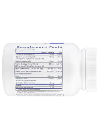 Комплекс вітамінів групи B (PureGenomics B-Complex) 120 капсул Pure Encapsulations (361116582)