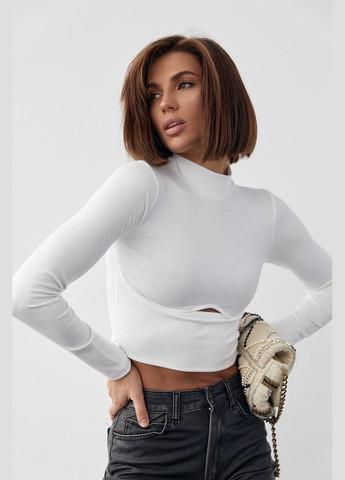 Трикотажний кроп-топ із фігурним швом та вирізом Liton (296909102)