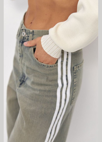 Жіночі джинси Baggy з лампасами 31441 Lurex - (315799401)