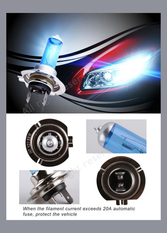 Мощная галогенная лампа для автомобильных фар Н7 100Вт 2 шт MJX (297707824)