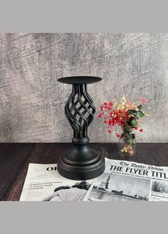 Чорний свічник для великих свічок Короткий No Brand (322347211)