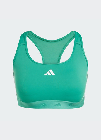 Зелений спортивний бра powerreact training medium-support hyperglam adidas інтерлок