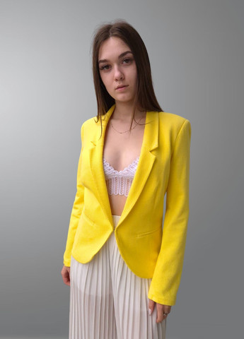Желтый женский жакет блейзер женский текстурированный Promod - демисезонный