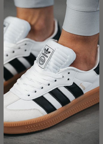 Белые демисезонные кроссовки мужские и женские adidas samba xlg white | адидас самба белые No Brand