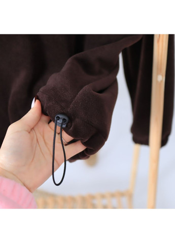 Коричневий зимній дитячий теплий флісовий комплект (толстовка + штани) коричневий брючний No Brand