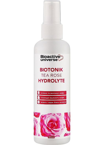 Гідролат чайної троянди, освіжає та зволожує, для обличчя, тіла та волосся, тонік Biotonik Hydrolyte 500ml (1317199-15162114) Bioactive Universe (368662848)
