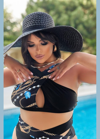 Чорний літній купальник sw1466 (чорний) роздільний Ghazel