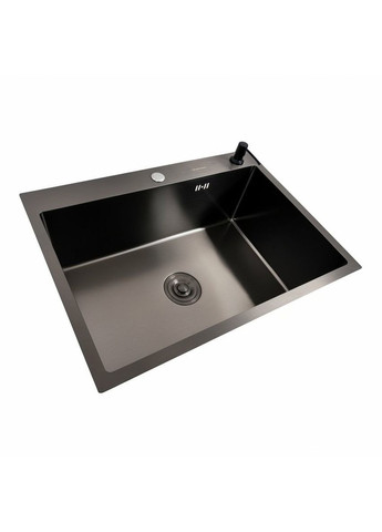 Кухонная мойка Handmade PVD 70*50 черная (сифон круглый, 3,0/0,8) Valeso (336937382)