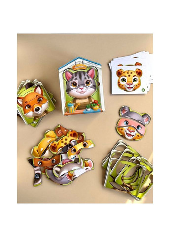 Деревянный пазл-вкладыш "Собери животных" (ПСФ134) PSF134, 39 деталей Ubumblebees (315517765)