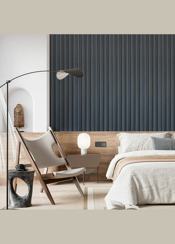 Декоративная стеновая рейка графит 3000*160*23мм (D) 3DPanda-1529 Sticker Wall (323155016)