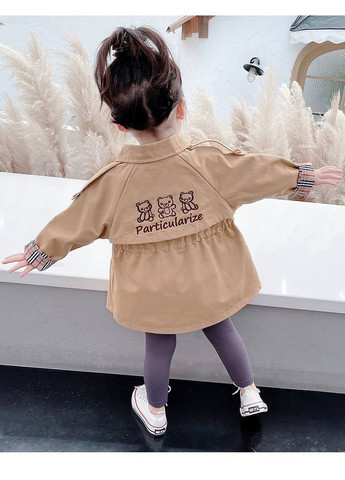 Плащ утеплений Тренч для дівчаток BabyStyle тренчкот на гудзиках демісезон (322869465)