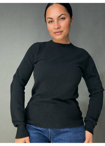 Чорний демісезонний светр жіночий a-n 2403 водолазка гольф базовий з круглим горлом No Brand