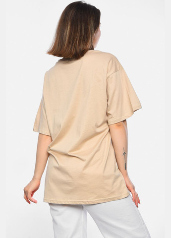 Бежева літня футболка жіноча напівбатальна бежевого кольору Let's Shop