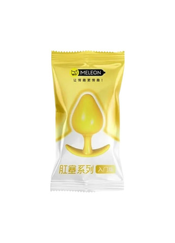 Анальная пробка стимулятор Meleon желтая для удовольствия с ограничителем 3.2 см No Brand (337168329)