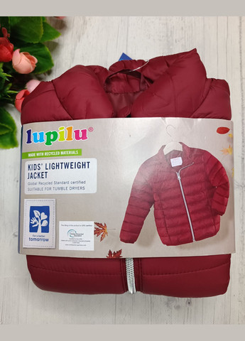 Бордовая демисезонная курткаи для девочки Lupilu