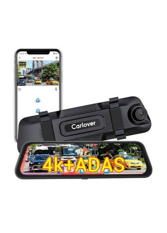 Автомобильный WiF видеорегистратор Carlover N8 с сенсорным экраном 9,66 дюйма, передней камерой 4K и задней камерой 1080P PRO (341326261)