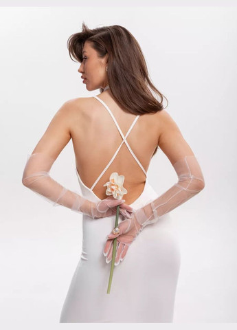 Высокие женские перчатки фатиновые Эстетика со свободной посадкой универсального размера No Brand Рукавички (336184301)