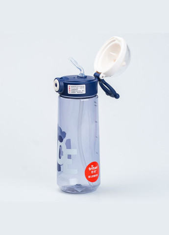Пляшка для води 620 мл з трубочкою Синя HP17300BL Happy Life (305389880)