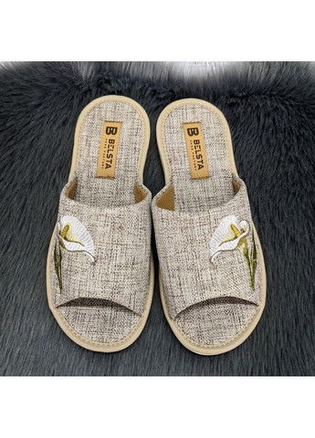 Бежевые тапочки домашние Белста
