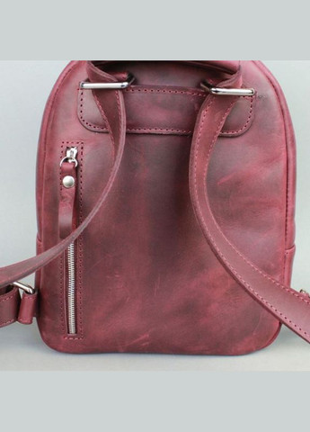 Рюкзак женский кожаный с ремнем через плечо Groove S бордовый винтажный The Wings (301871968)