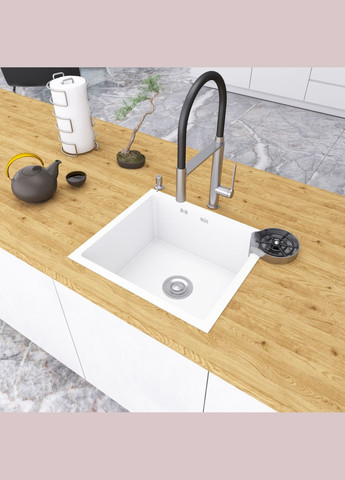 Белая кухонная мойка под столешницу 1.5 мм из нержавеющей стали Nett NW-5045 (330030407)