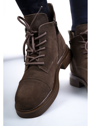 Зимние ботинки женские as150-l576-tx2266zm натуральная замша коричневые 346635 Where Uwear из натуральной замши