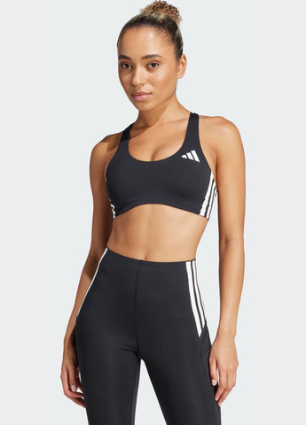 Чёрный бра adizero run medium support adidas полиамид