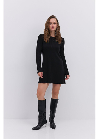 Чорна коротке трикотажне плаття в рубчик Arjen