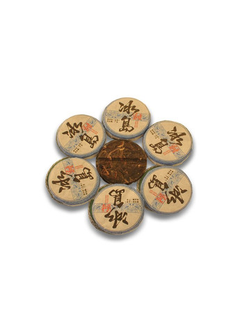 Китайський чай Шен Пуер Бін Дао Тянь, Міні-точа 7 г, набір 15 шт No Brand (351503561)