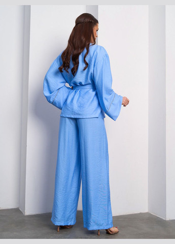 Лляний костюм-кімоно з блузою на запах No Brand (327242811)