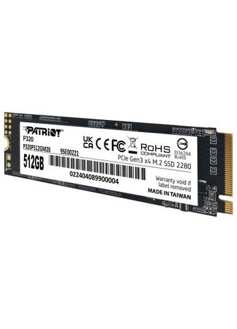 Накопитель SSD M.2 2280 512GB (P320P512GM28) Patriot M.2 2280 512GB (372077571)