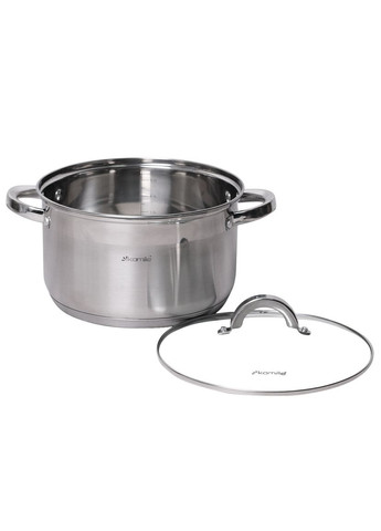 Каструля з кришкою 5.8 л з нержавіючої сталі і порожнистими ручками для індукції і газу KM-5624S Kamille (371898442)