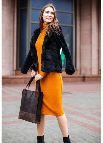 Шкіряна жіноча сумка Бетсі темно-коричнева BlankNote шоппер (348359236)