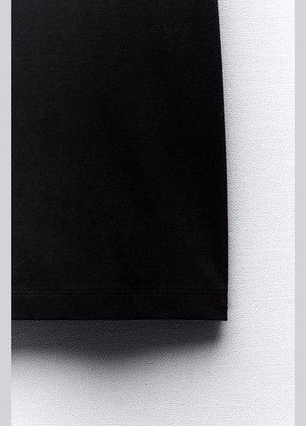 Базова чорна трикотажна футболка Zara - (327484406)