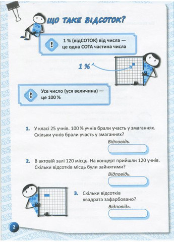 Я вивчаю відсотки. Робочий зошит для учнів 5-8 класів. Старова О.О. Основа (349839327)