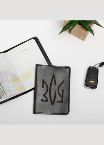 Обкладинка для паспорта "ЗСУ Герб", Чорний, Black, українська BeriDari (269993059)