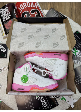 Рожеві літні кросівки nike air jordan 5 retro gs pinksicle wnba найк аір джордан рожеві No Brand