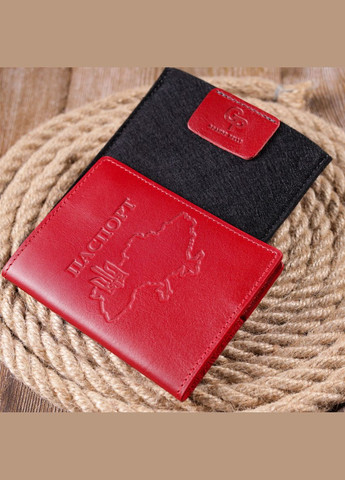 Яскрава шкіряна обкладинка на паспорт Карта GRANDE PELLE червона (sku_16775) No Brand (327819678)