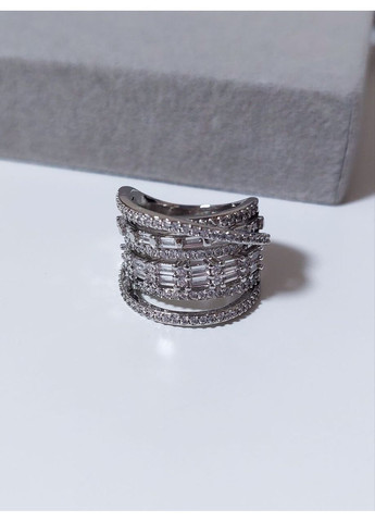 Кольцо женское широкое MM0078 серебристое DeKolie (366669947)