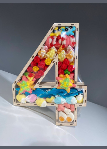 Подарочный желейный набор "Цифра 4 VIP" Trolli (301590935)