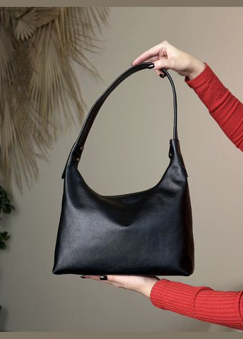 Сумка жіноча шкіряна велика чорна, базова сумка, стильна сумка шопер, м'яграючи сумку на плечі No Brand (362176968)