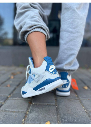 КРОСІВКИ ЖІНОЧІ NIKE JORDAN 4 RETRO GOLF MILITARY BLUE НАЙК АІР ДЖОРДАН No Brand білі демісезони (369388996)