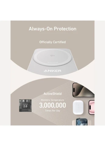 Беспроводное зарядное устройство MagGo 3-in-1 Qi2 White (A2557) [162988] Anker (399681791)
