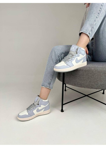 Серые демисезонные кроссовки мужские nike air jordan 1 retro high light smoke grey найк аир джордан No Brand