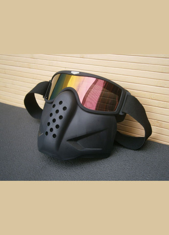 Защитная маска-трансформер Sport Сross М-7 черная зеркальная Zelart (332987538)