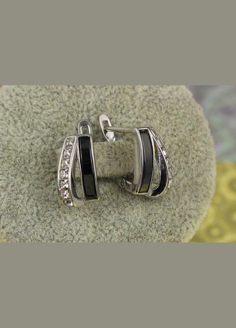 Сережки вітрил білі камені з керамікою 1.5 см сріблясті Xuping Jewelry (316432953)